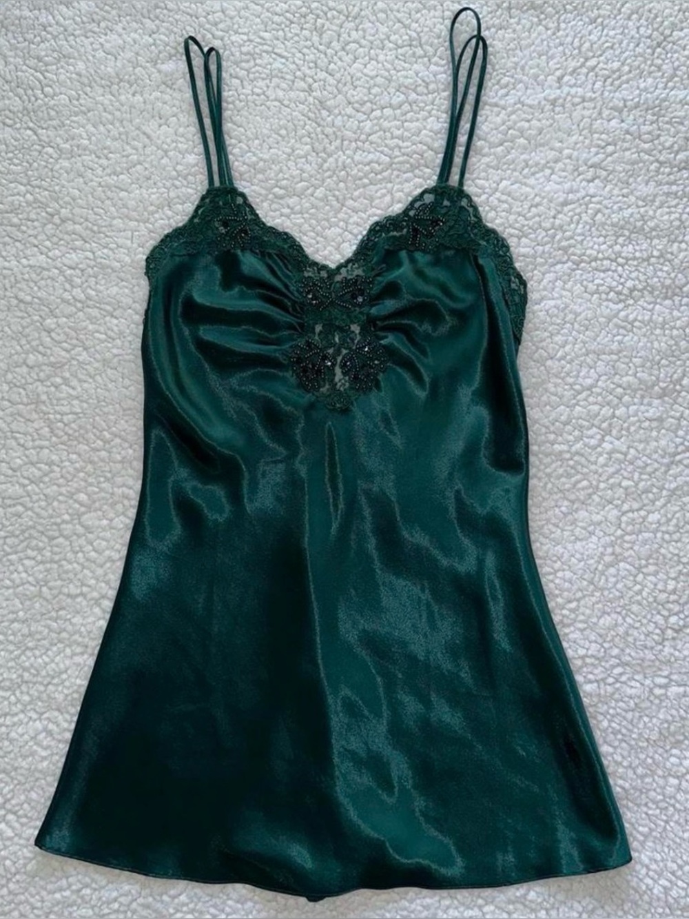 Gold Label Victoria’s Secret vintage VTG emerald forest green dress - Picture 1 of 7